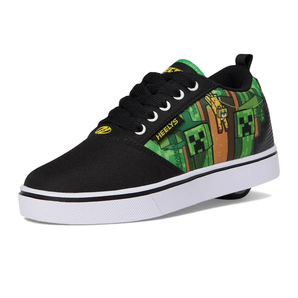 Heelys x Minecraft Pro 20 Sneaker Kids US 4 M Black Lace Up Skate Shoes ZOGG3660